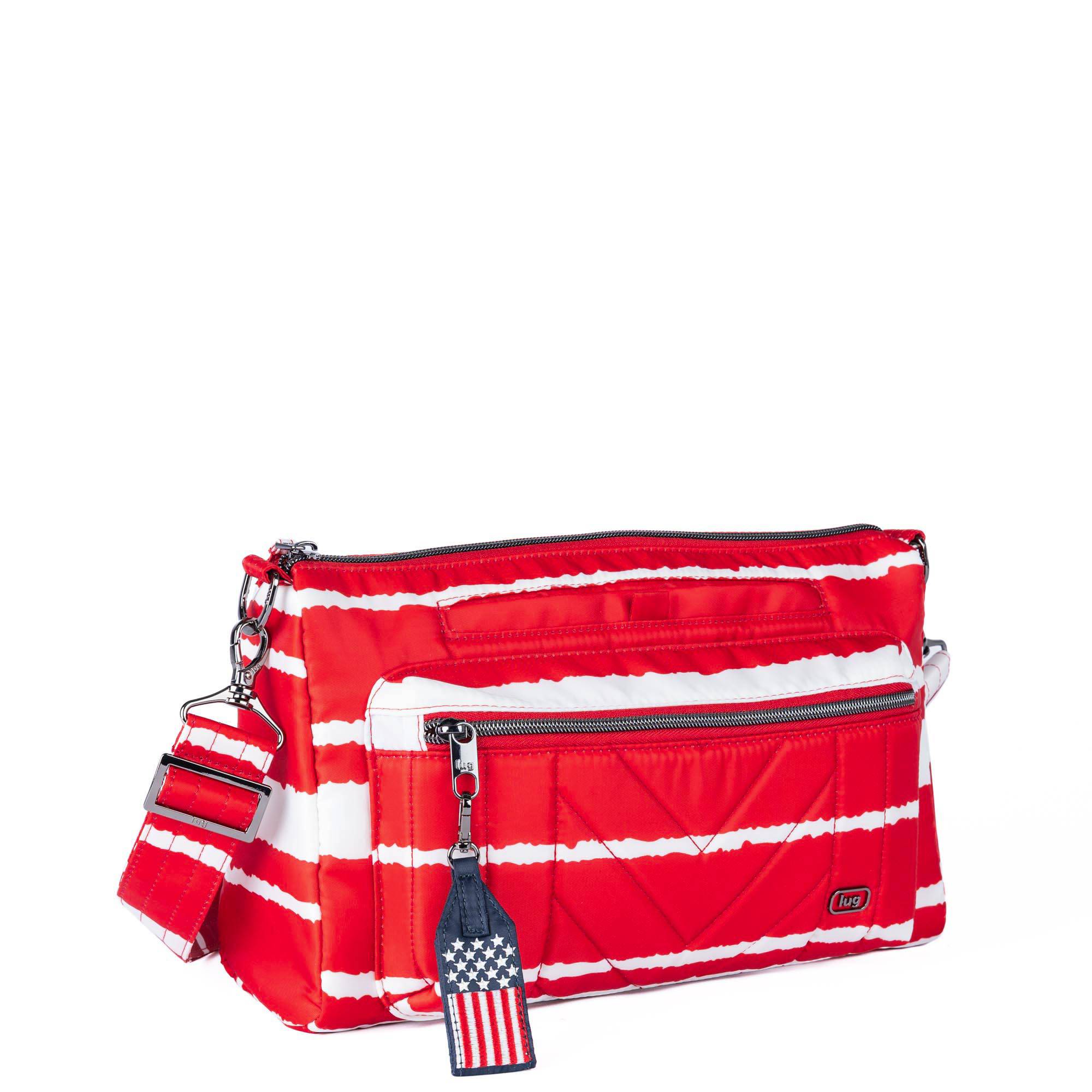 Stretch LE Crossbody Bag - Patriotic - RED STRIPE - 24316_StretchLE_RedStripe_Angle_02